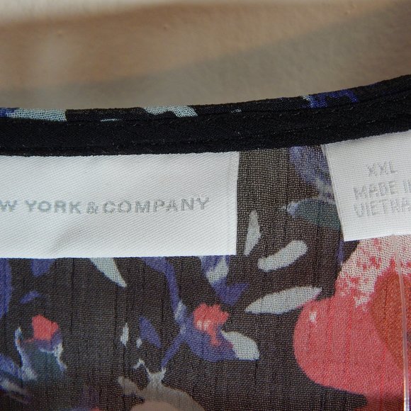 New York & Company Sheer Floral Print Blouse - Picture 3 of 9
